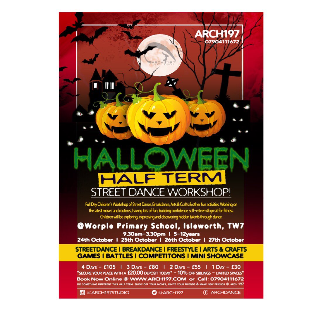 ARCH 197 OCTOBER WORKSHOP 
*halloween edition* 

Secure your place now!