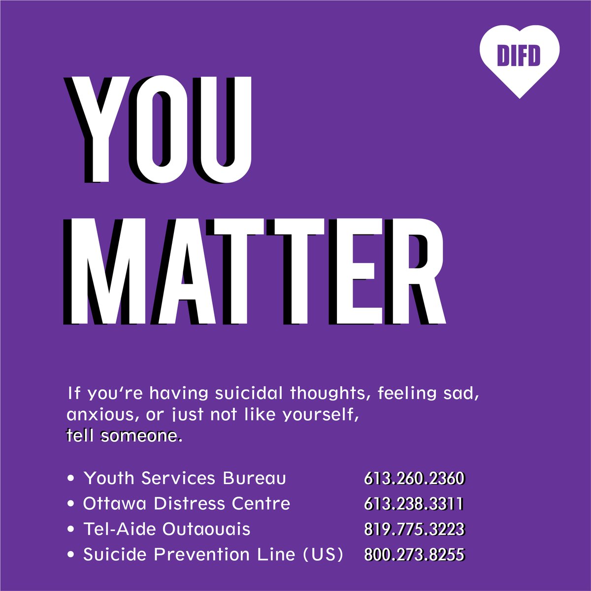 difdroyal's tweet photo. #WorldMentalHealthDay

Please share these resources. 

#DIFD https://t.co/7nHTnJISGt