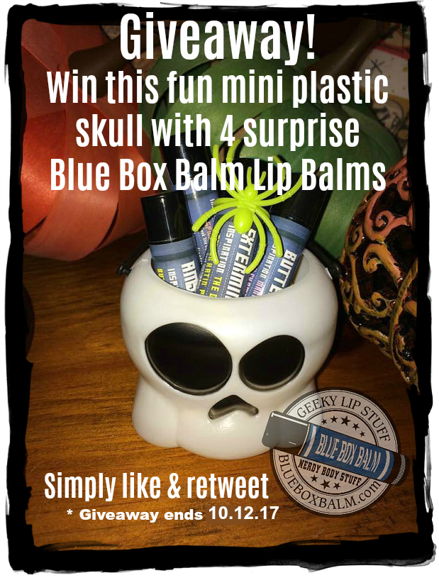 SugarySweetVint's tweet photo. #DoctorWho @BlueBoxBalm #LipBalm #Giveaway 💋 Simply like &amp; re-tweet 💀 #Halloween #Skull #Fun #Contest Ends 10.12 Good Luck my tweeties 😘 https://t.co/H0DKtCN3af