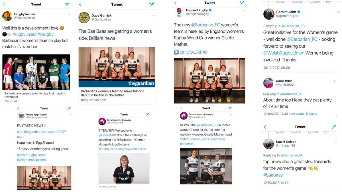 Great media coverage &amp; fantastic social feedback on Women's <a href="/Barbarian_FC/">Barbarian FC</a> team. Proud to be working w/ @PaysafeGroup on their sponsorship 🏉