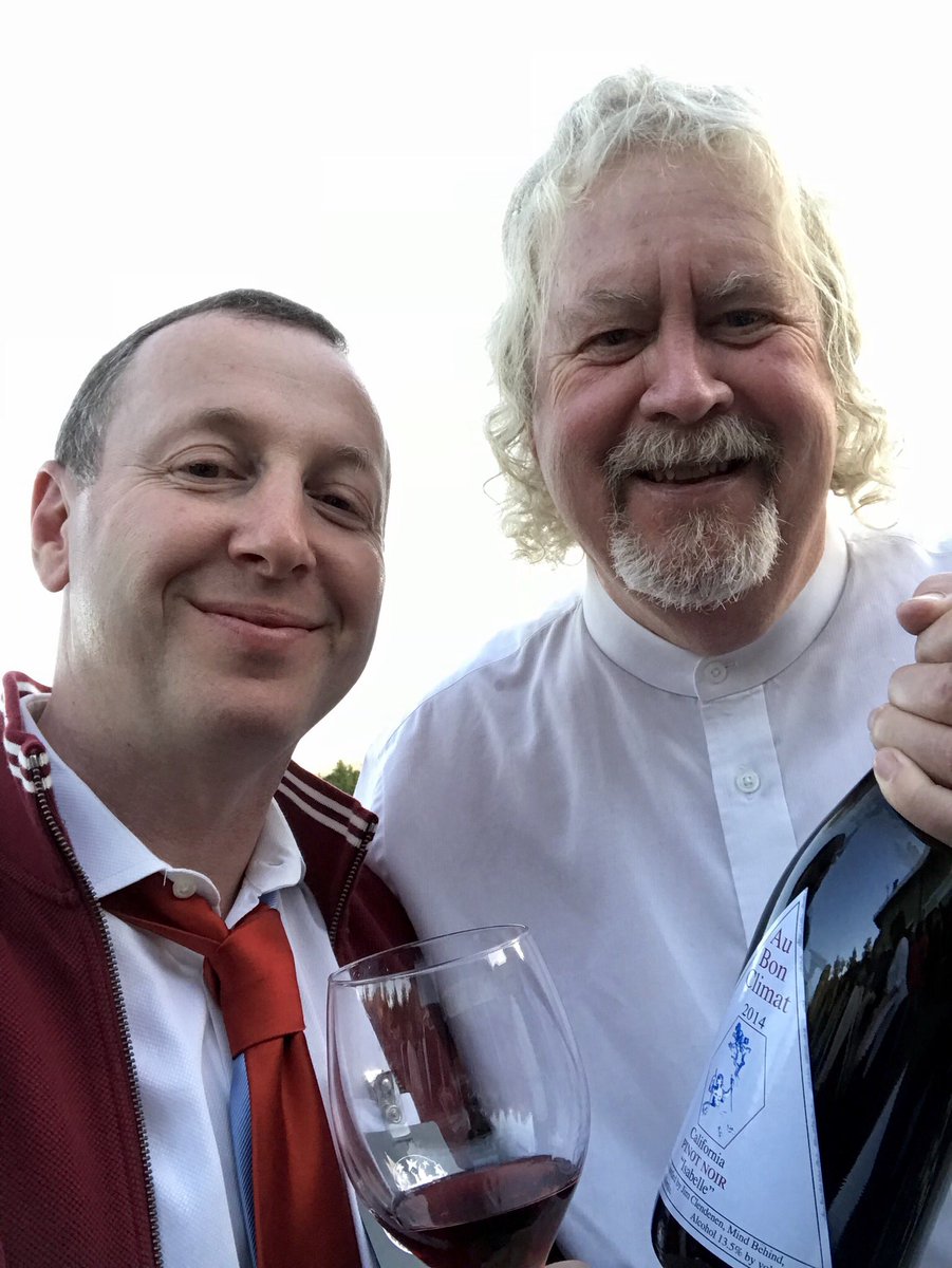 Cool, characterful, layered 2014 @aubonclimat Pinot “Isabelle” w/ Santa Barbara County legend Jim Clendenen @ISTPSchool benefit auction.