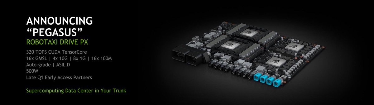 aschilling's tweet image. More details on #DrivePXPegasus: 320 TOPS just out of the #TensorCores with 500 watts coming in Q1 2018. #GTC17EU @nvidiadrive @nvidia