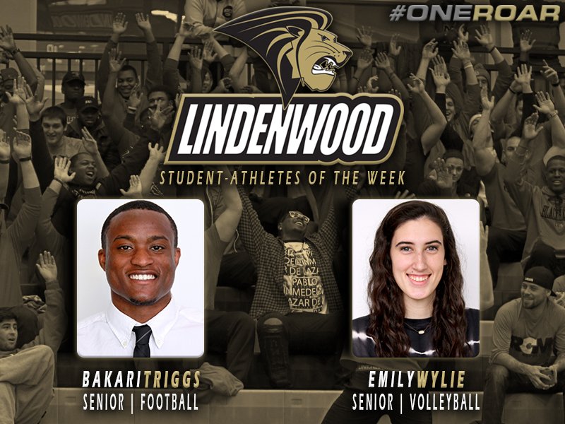 Congratulations to this week's Lindenwood Student-Athletes of the Week: @LindenwoodWVB Emily Wylie and @LindenwoodFB Bakari Triggs.