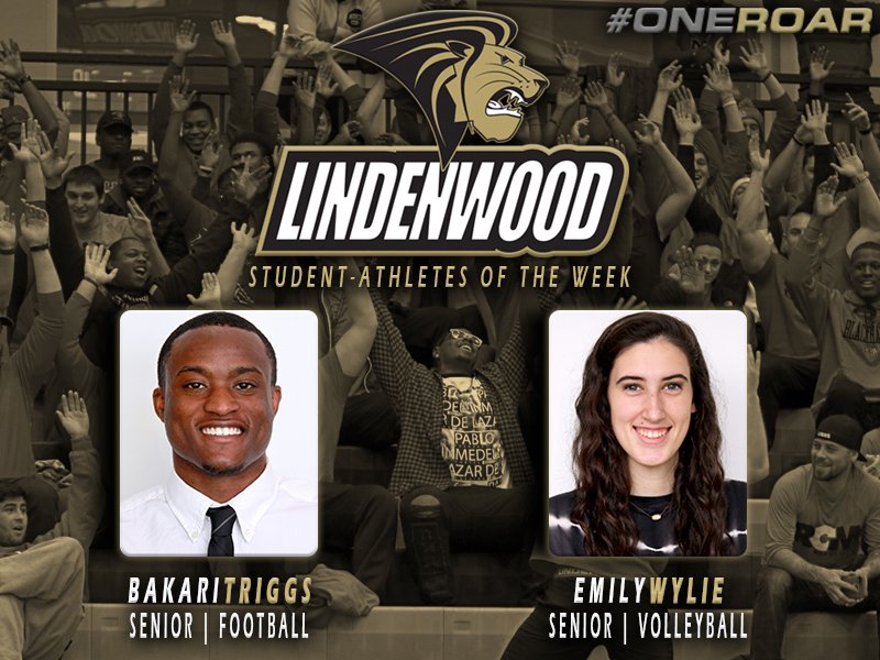 Lindenwood Athletics (@lu_lions) on Twitter photo Congratulations to this week's Lindenwood Student-Athletes of the Week: <a href="/LindenwoodWVB/">Lindenwood WVB</a> Emily Wylie and <a href="/LindenwoodFB/">Lindenwood Football</a> Bakari Triggs. Congratulations to this week's Lindenwood Student-Athletes of the Week: <a href="/LindenwoodWVB/">Lindenwood WVB</a> Emily Wylie and <a href="/LindenwoodFB/">Lindenwood Football</a> Bakari Triggs.