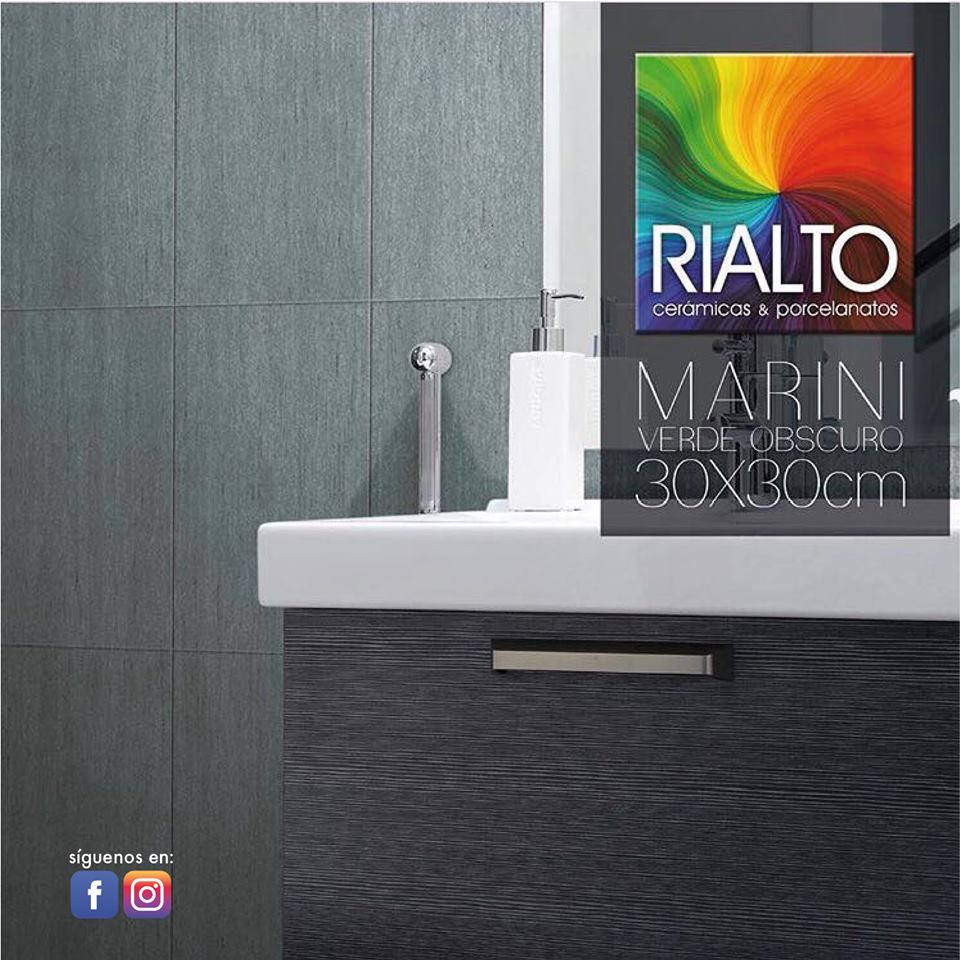 Cerámica Rialto para pared Marini Verde Obscuro, Formato: 30X 30 cm