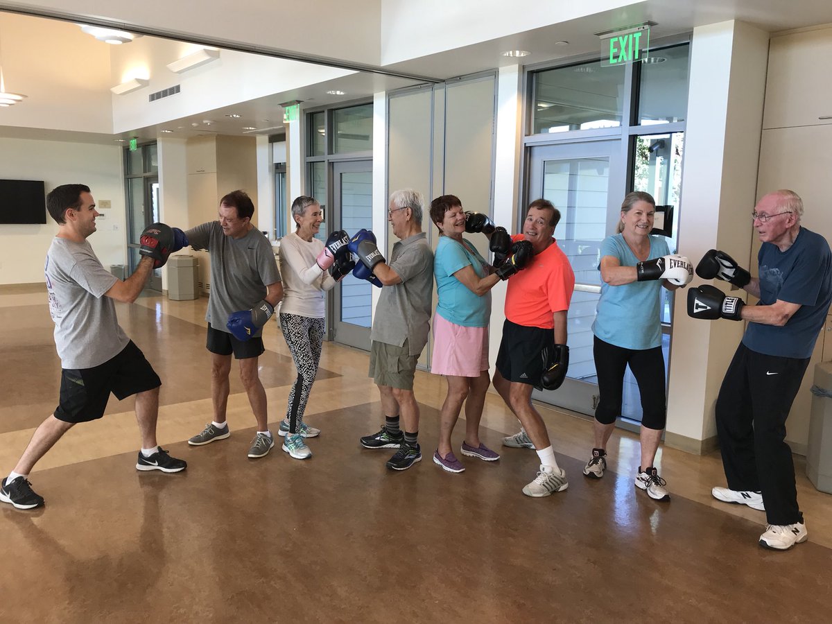 BetterLifeBoxin's tweet image. These guys are a joy to work with. What an inspiration! Thursday class for the win! #silverglovefitness #seniorfit #seniorfitness