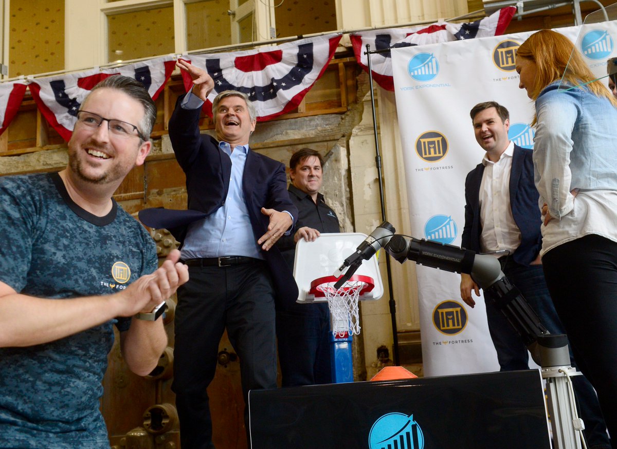 Jasonplotkin's tweet photo. A visit to #iloveyorkcity from @SteveCase and @JDVance1 during the @RiseOfRest tour. Story coming @ydrcom @GaryMHaber https://t.co/gLVwPaQDau
