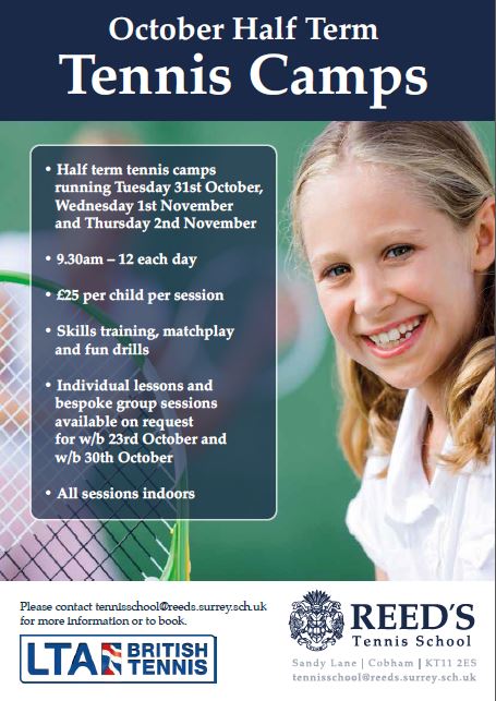 ReedsSchool's tweet photo. Looking for a fun camp for your children in 1/2 Term? Tennis in our Indoor Centre is the answer! Booking now open https://t.co/hZ3eLgw0h5 https://t.co/V5FsDWu49r