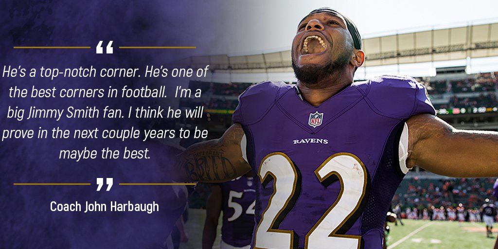 Ravens's tweet photo. Coach Harbaugh with high praise for Jimmy Smith. https://t.co/uvfKZYTEhc