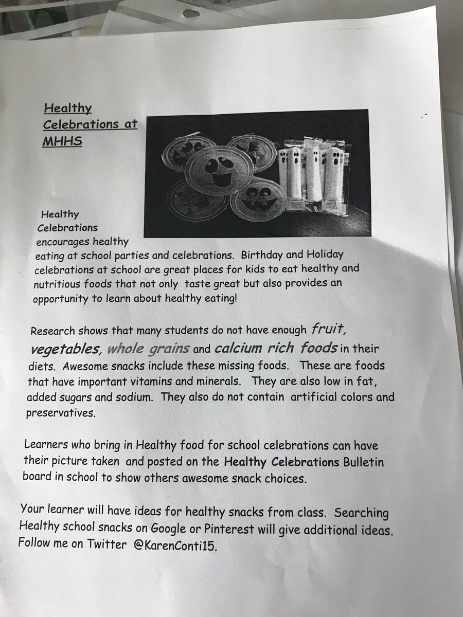 KarenConti15's tweet photo. Healthy Celebrations Program at MHHS! https://t.co/NYwfaELpkW