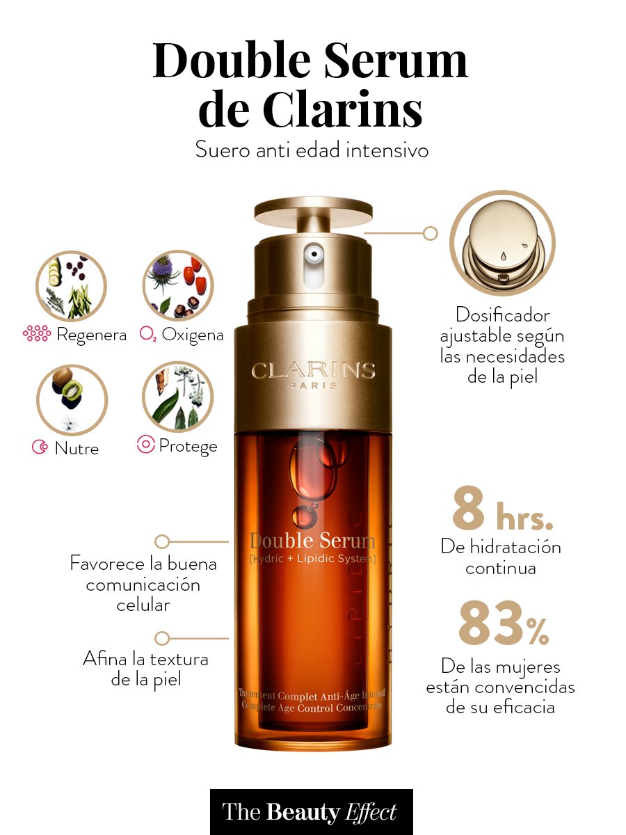 thebeautyeffect's tweet photo. El double serum de clarins es uno de nuestros favoritos ¡Conoce todo lo que su nueva versión mejorada hará por ti! https://t.co/vlJotC4Qi6 https://t.co/WV3nCs9dfc