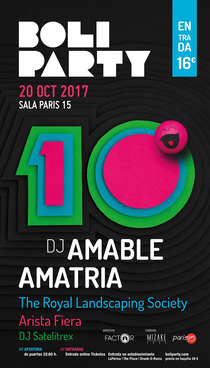 Opinion_Cultura's tweet photo. Amatria encabeza el cartel del 10º aniversario del #BoliParty https://t.co/Vc5yqA4n5P https://t.co/kG7aGHDuIo