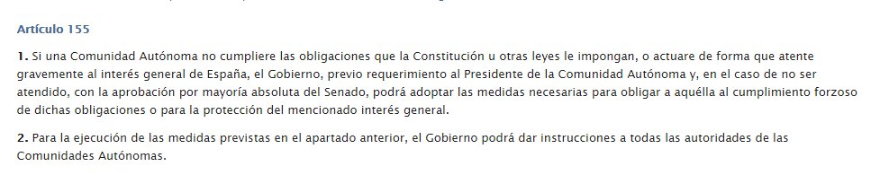 europapress's tweet photo. ¿Qué dice el artículo 155 de la Constitución Española y qué pasos hay que dar para aplicarlo? https://t.co/z5PKtNYq6Y https://t.co/Tt9sENTHNP
