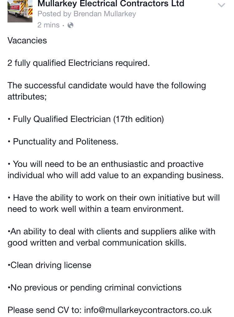 We are hiring! #electrician #electricalwork  #london #approvedcontractors #niceic