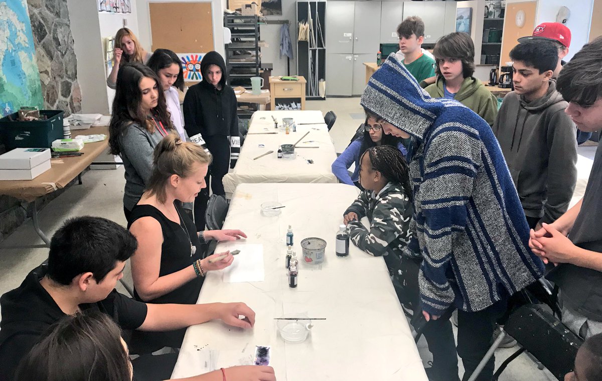 BeckieDileo's tweet photo. Fall’n into art 🍁🍂inspired by @christibelcourt @mcacgallery @TDSB_Arts @CTA_heARTs #WaterIsLife💧#LandisSacred🙏🐚🐞 https://t.co/hK88iQlC1z