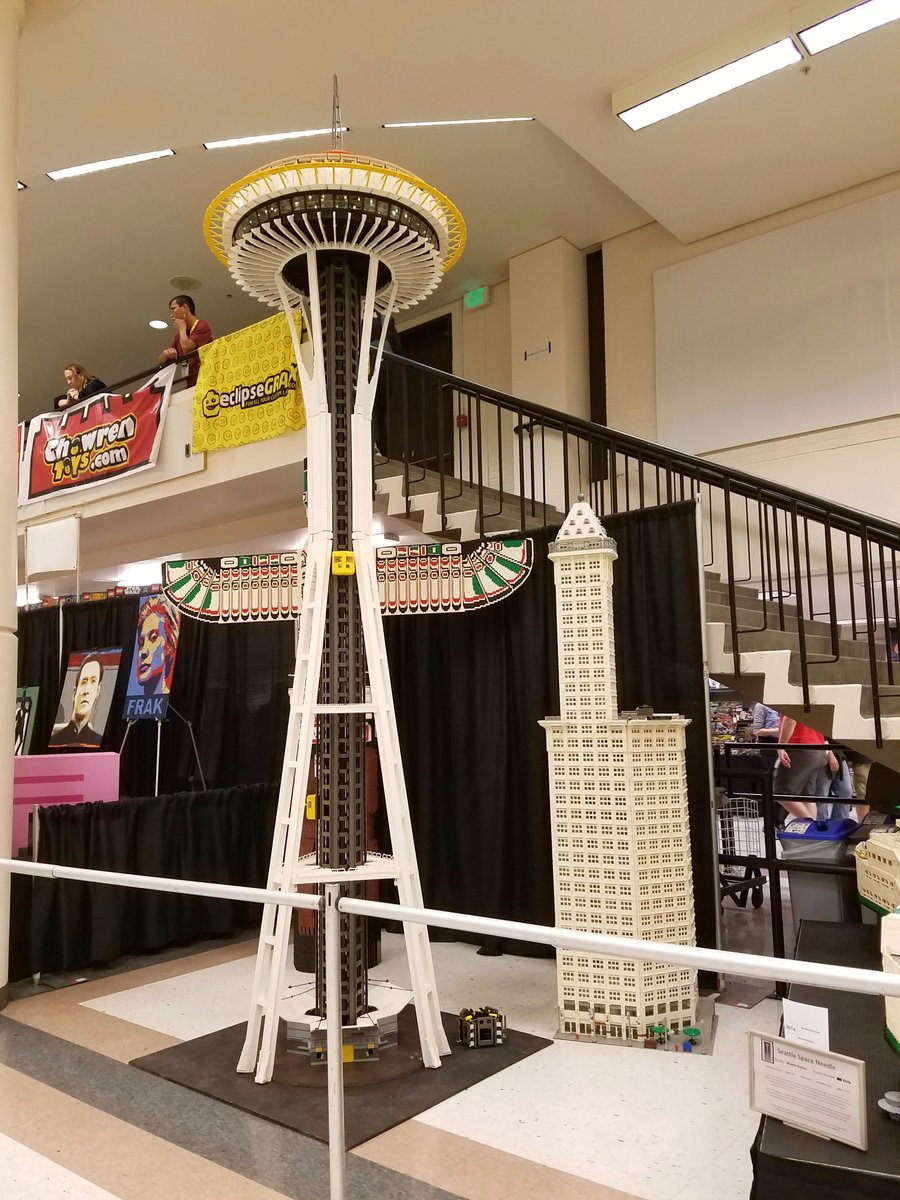 SeattleChamber's tweet photo. Chamber staff visited #BrickCon2017 last weekend & were excited to see the #RainierTower, @space_needle & @TheSmithTower built with #lego! https://t.co/rjk0r3eWRU