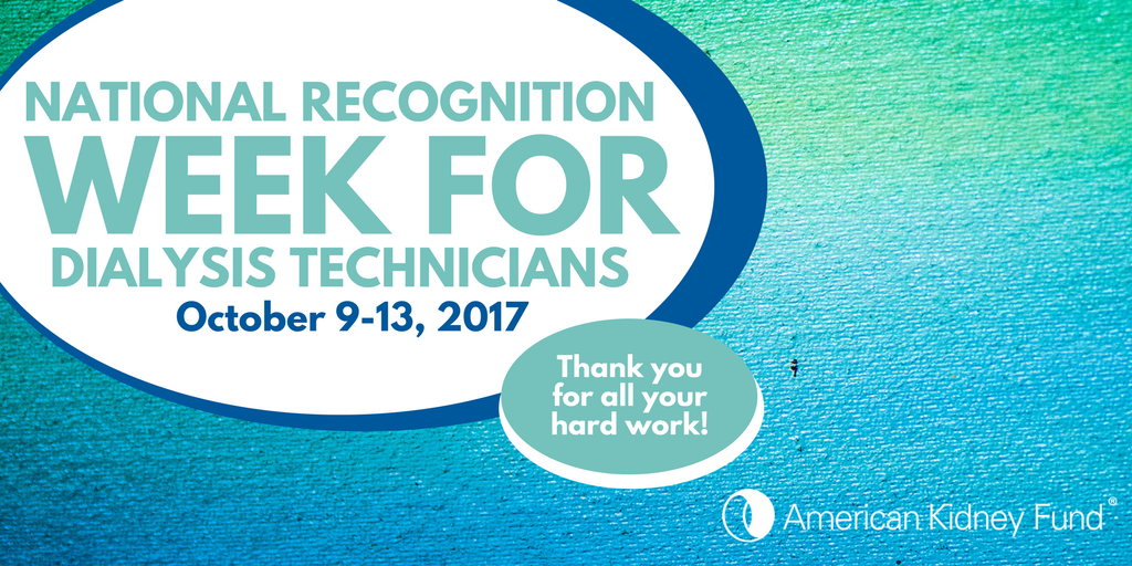 KidneyFund's tweet photo. It’s National Recognition Week for Dialysis Technicians. A big thanks to all the #dialysis technicians! #appreciation https://t.co/LOqvEqoxbd