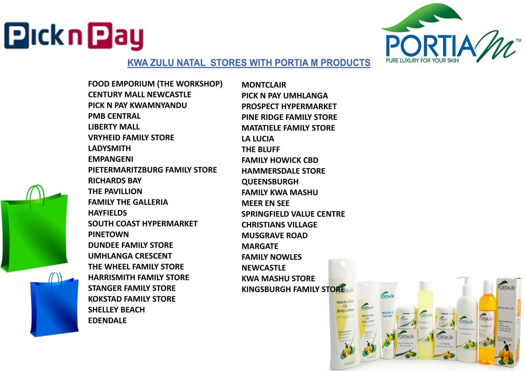 Portia M Skin S Twitterissä: "Our products are available in Durban, At 