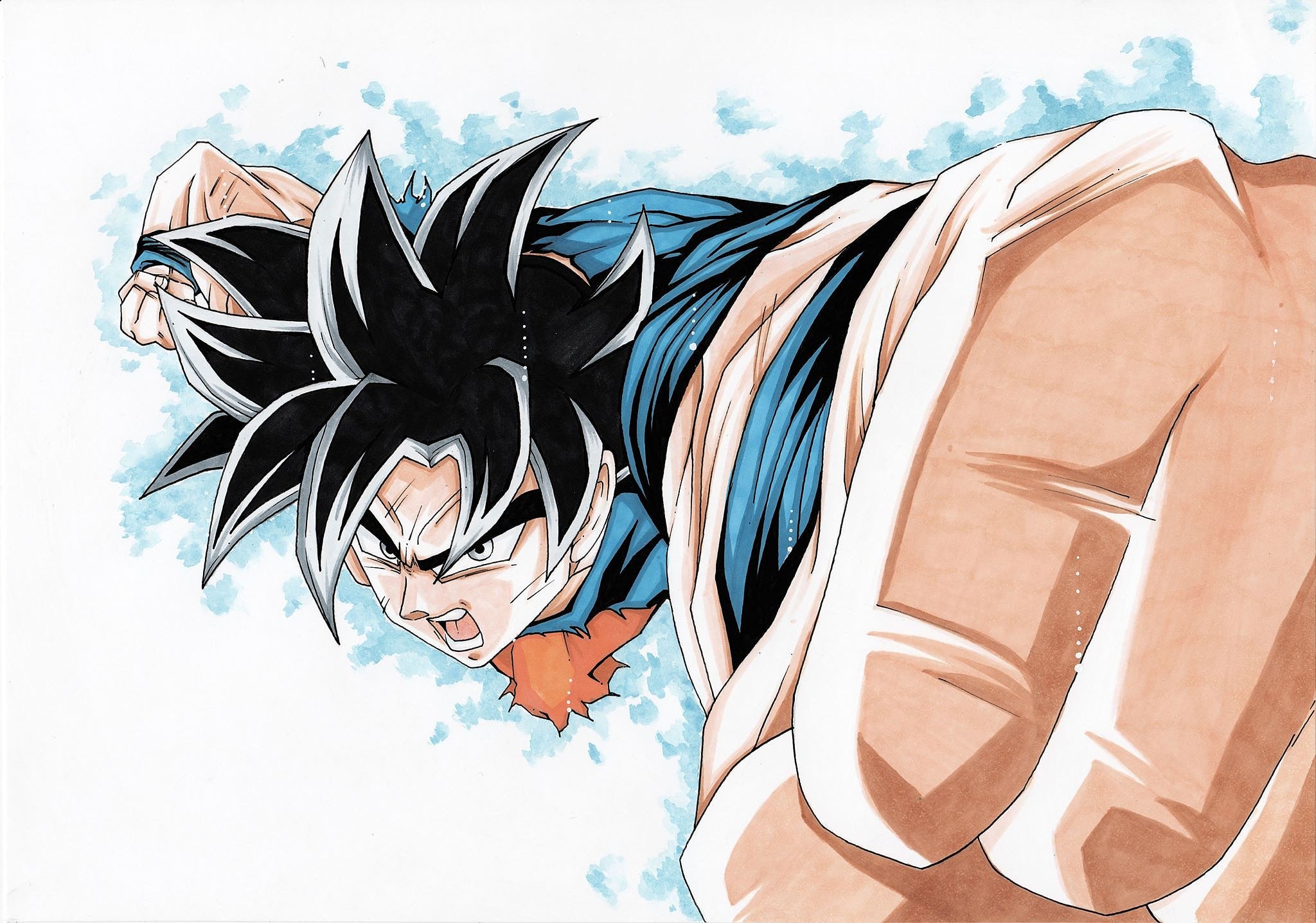 HOW TO DRAW GOKU ULTRA INSTINCT FROM DRAGON BALL SUPER 