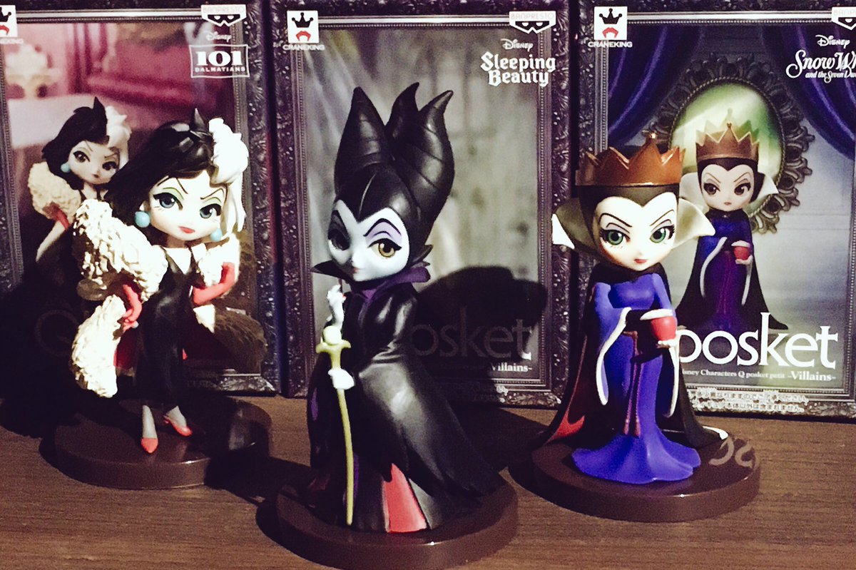 Kuleha キューポスケット ディズニーヴィランズ マレフィセント イービルクイーン クルエラ ド ヴィル 眠れないからおばあ様に取っていただいたキューポスケットヴィランズを開封 ぎゃんかわ
