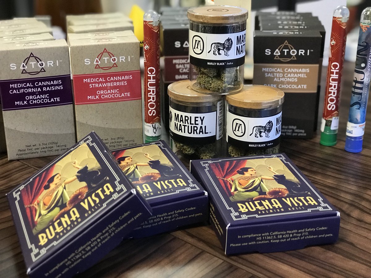 MedithriveSoCal's tweet photo. New, New, New!! Welcoming @satorichocolates, @marleynatural, @buenavista.preroll &amp; Mrs. Highness Churros to our menu with open arms! ❤️ #medithrivesocal #teammedithrive #medithrivefamily #cannabisdelivery #marijuana #cannabisedibles #medicalcannabis #marleyblack #churros https://t.co/uzMd4xubxZ