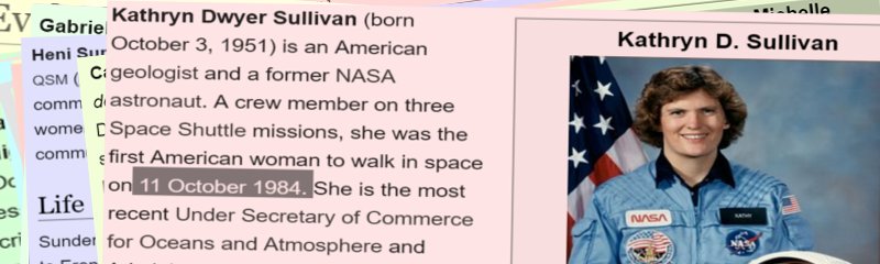 WikiWomenInRed's tweet photo. #1day1woman, Kathryn, was the 1st US woman to walk in space #OTD Shes 1 of the 17% women on wiki &amp; shes #OnOurBanner
https://t.co/PF9lU8mwRP https://t.co/94S6UyUu92