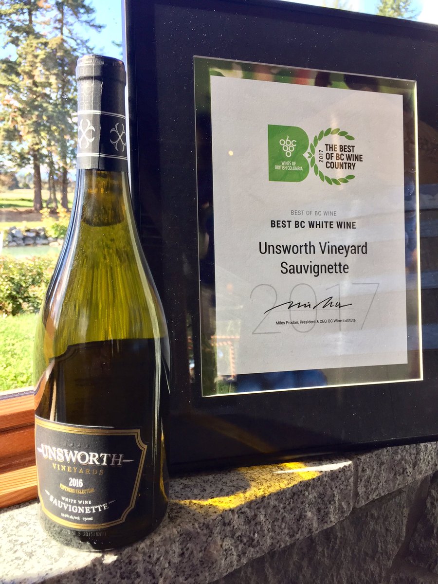 This one means a lot! Thanks <a href="/winebcdotcom/">WineBCdotcom</a> and fans for the love of #sauvignette . Couldn't be more proud for #bcwine #cowichanvalley