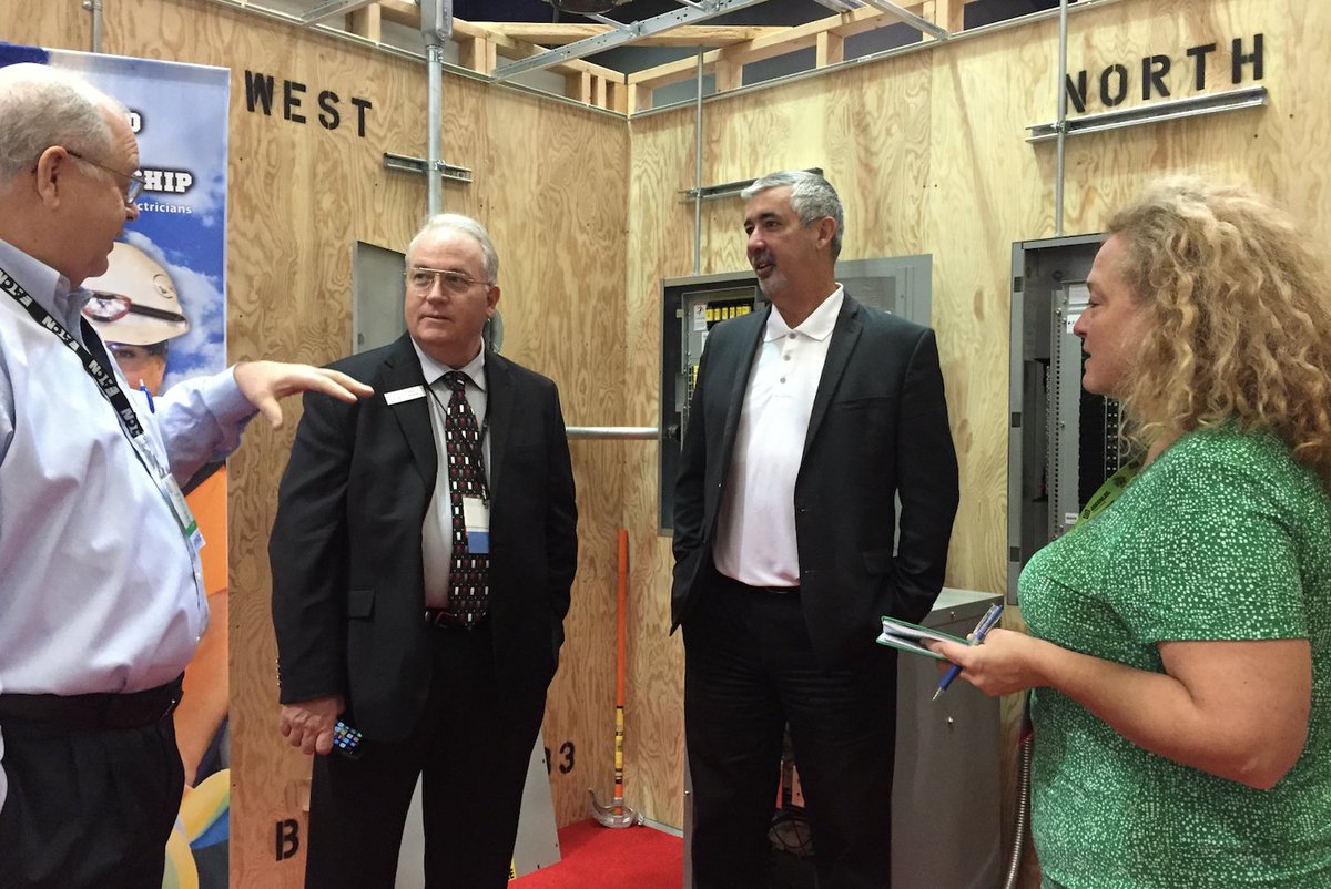ETN_Electrical's tweet photo. Thanks to @ECmagdotcom's @ECmagTim &amp; Julie Mazur for stopping by our #NECA17 and @NJATCNTI  Craft Certification booths today!  #EatonLive https://t.co/7xoWDpBbJ5