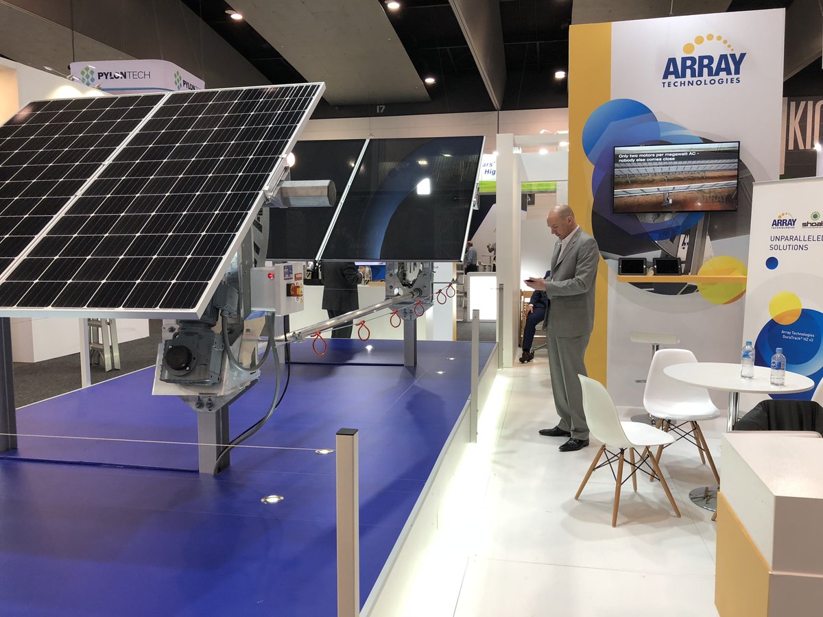 Arraytechinc's tweet photo. We're open for Day 1 of @AllEnergyAU! Come visit the Array team at booth 3020 and see our DuraTrack® HZ v3 in action. #ReliabilityIsPower https://t.co/m2ab7Lgg3R