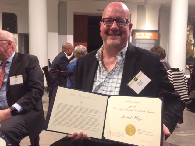 Receiving Univ of Michigan Press Book Award at last night’s ceremony <a href="/UofMPress/">University of Michigan Press</a>
