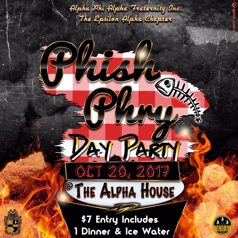 LiveLoveLance_'s tweet image. Phish Phry @ the Alpha House! Drink included with your meal. Place your order with your favorite alpha. 🤙🏾❄️