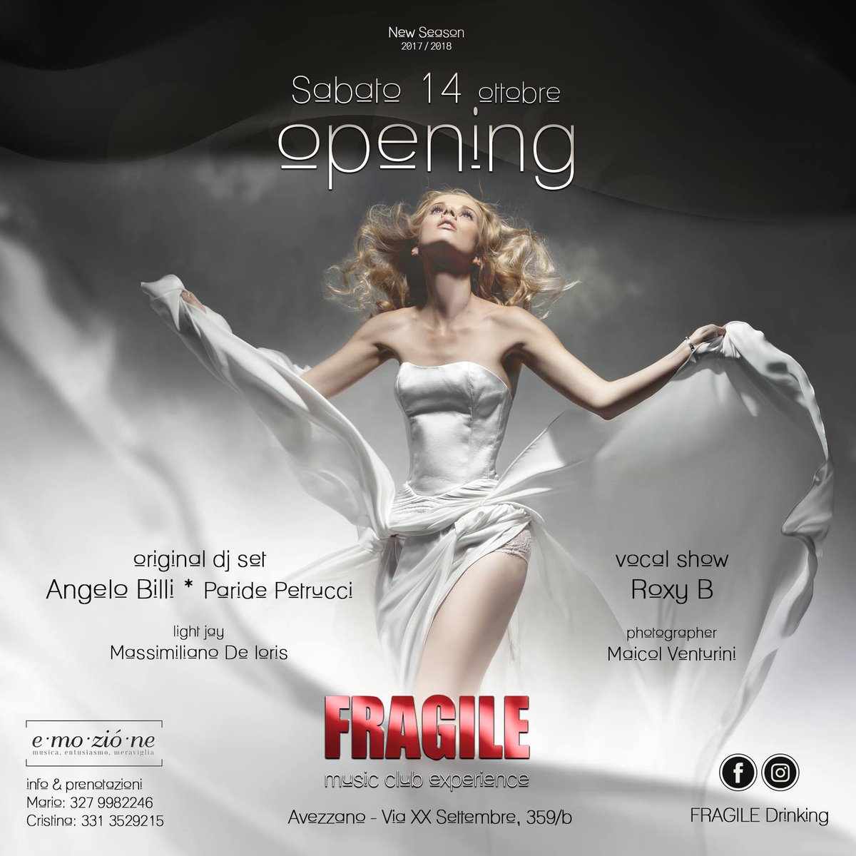 factoryno's tweet photo. #FRAGILE
█► #OPENING █► #SABATO14 ottobre
#MusicClubExperience
#NewSeason 2017 / 2018
FRAGILE Drinking
#Avezzano - Via XX Settembre, 359/b https://t.co/CUmM5Q2UiV