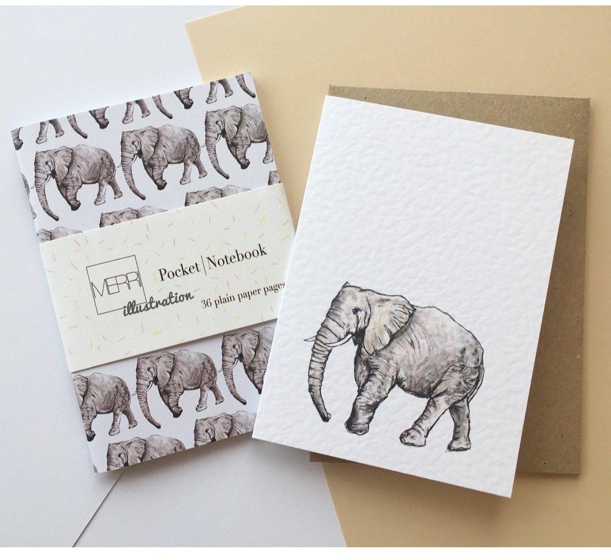 perfect #gift for all #elephant fans👌🏼🐘grab your card + #notebook over on the Merri online #shop 🎉 #shopindependent #ChristmasCountdown