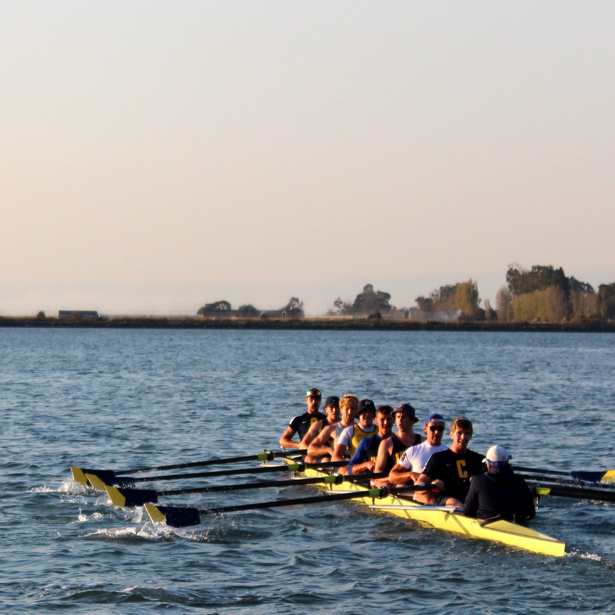 CalMRowing's tweet photo. The Bears putting in the training miles on the Estuary.  #endurancesport  #gobears https://t.co/JJCK2Cchdo