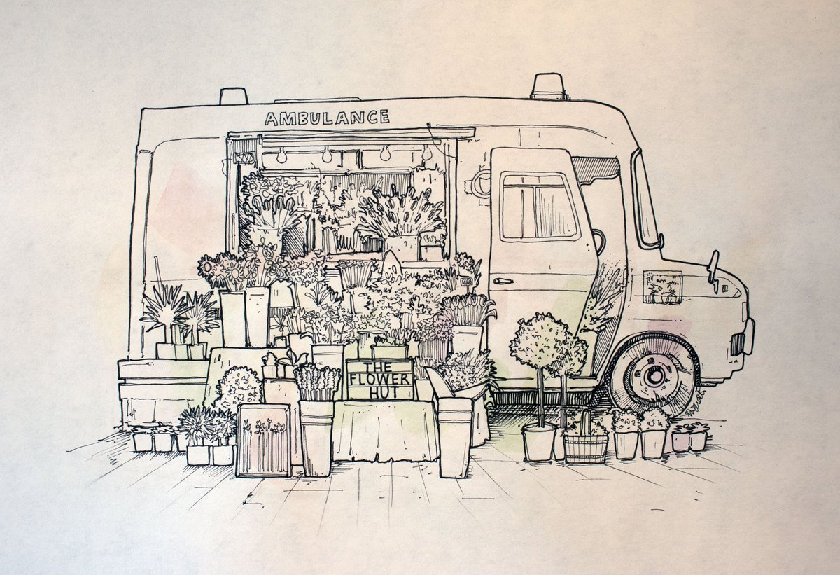 marianmartinart's tweet image. Hey #GreenwichHour! Can't stay long so just dropping my drawing of @GreenwichFlower...🌷