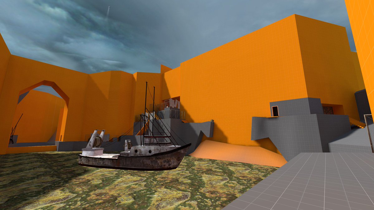 generalvivi's tweet image. A canals type layout for #halflife2 during #Blocktober using #sourcesdk . Gotta love that BSP!!!