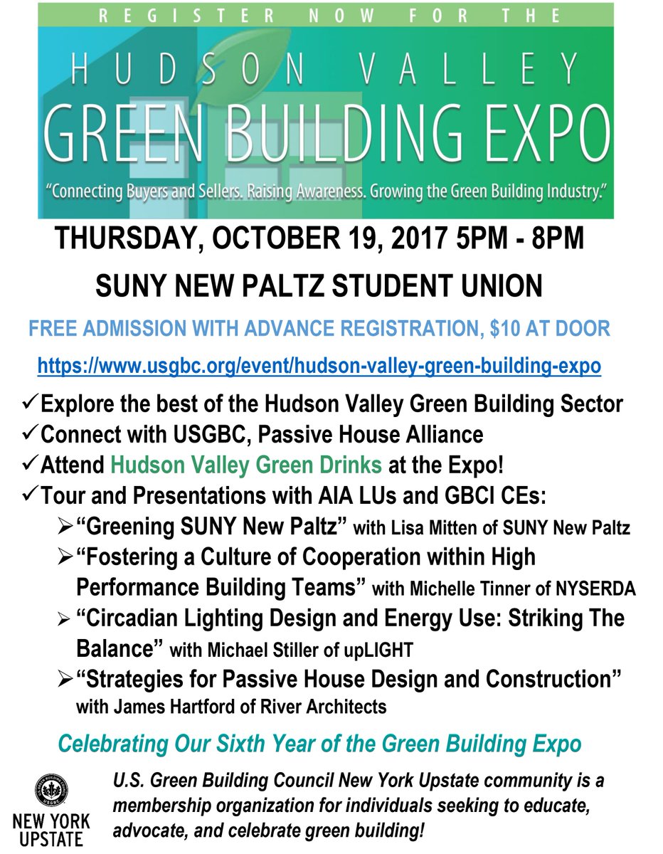 We'll be at the #HudsonValley Green Building Expo, Thursday, October 19 teaching all about #solar. ow.ly/Kl1H30fMvpg <a href="/newpaltz/">SUNY New Paltz</a> <a href="/USGBC/">USGBC</a>