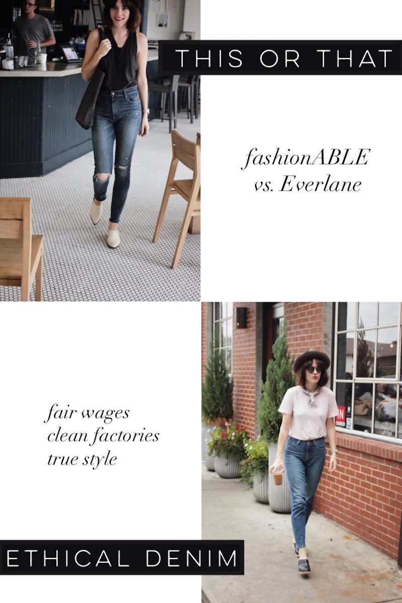 New Post: Comparing the ethical denim lines from @livefashionABLE + <a href="/Everlane/">EVERLANE</a> -- it's about more than the price tag. wild-and-precious.com/2017/10/this-o…
