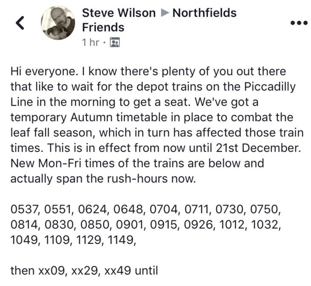 _mosef's tweet photo. Attention all 7:18 regulars @New2Northfields @NorthfieldsHome @NorthfieldsAve https://t.co/5tsalovnxe