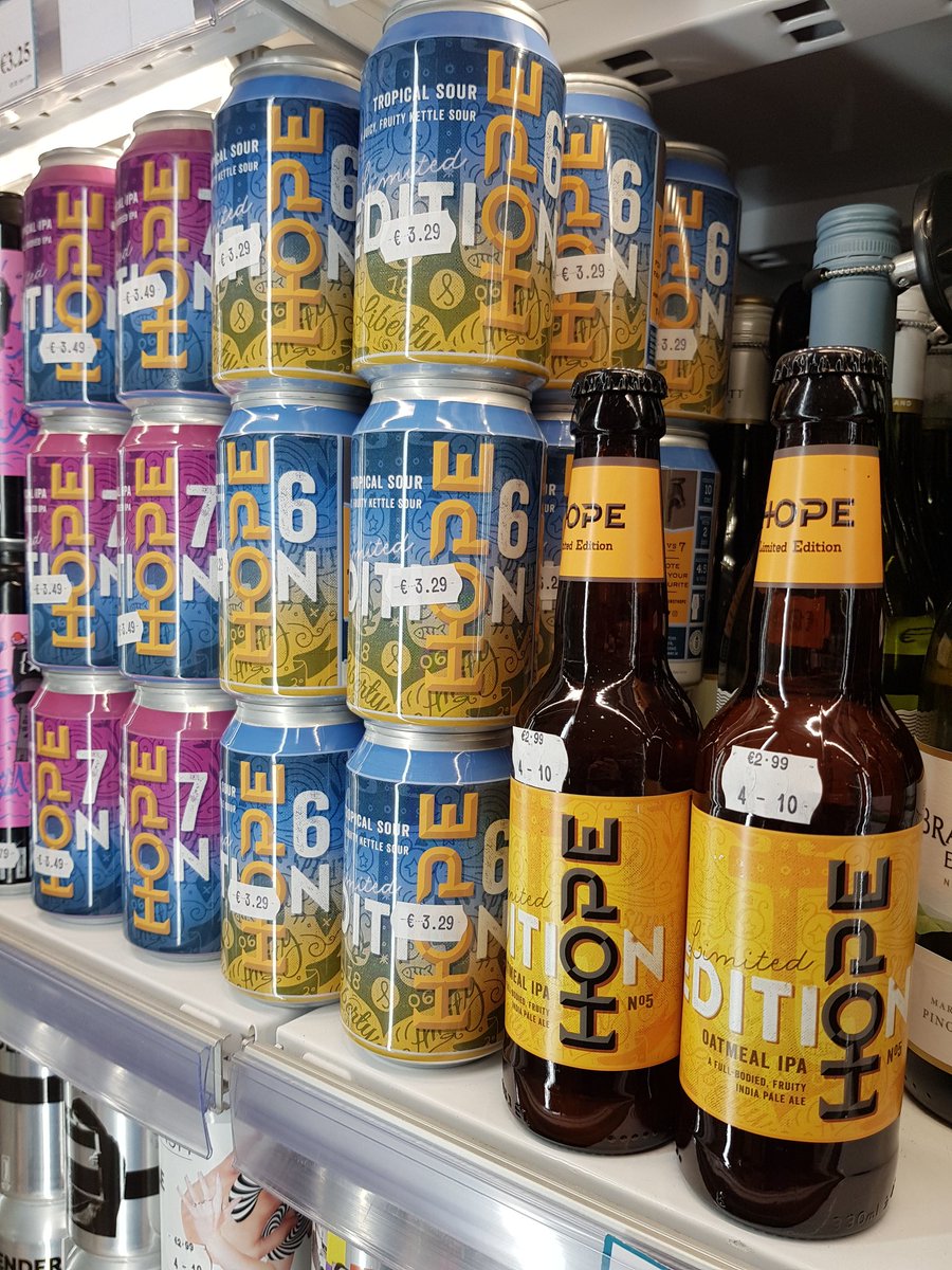 craftcentral's tweet photo. Delighted to now offer @HopeBeerDublin #No6TropicalSour 4.5% @No7TropicalIPA 6.5% #OatmealIPA 5% All #limited editions @WinesCassidy #Irish https://t.co/2Nq2YndDNT