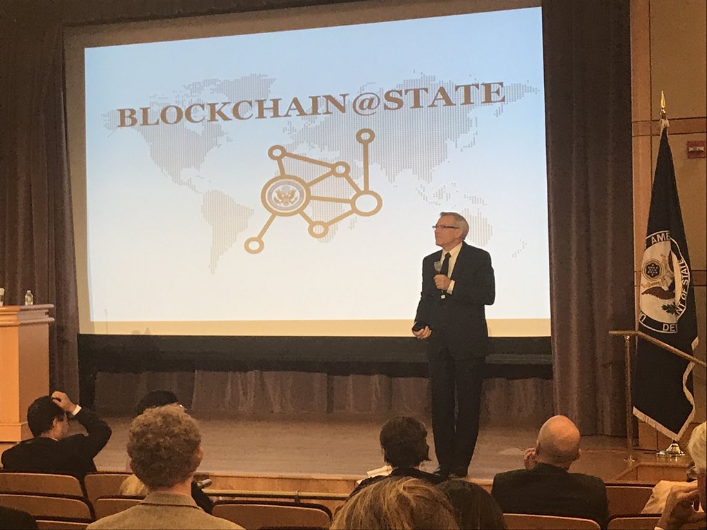 Blockskye_'s tweet photo. @RepDavid on stage at @StateDept in #DC, "US Congress is beginning to understand the importance of #blockchain sovereign digital identity" https://t.co/kzVQfXH8YF