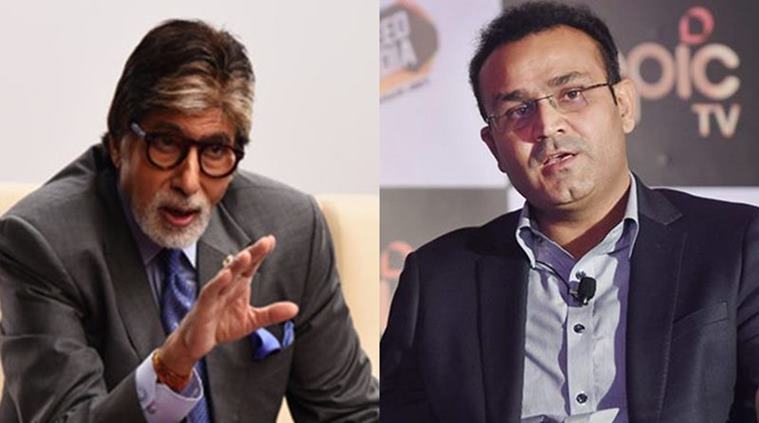 Virender Sehwag wishes the greatest superstar of our country Amitabh Bachchan a 