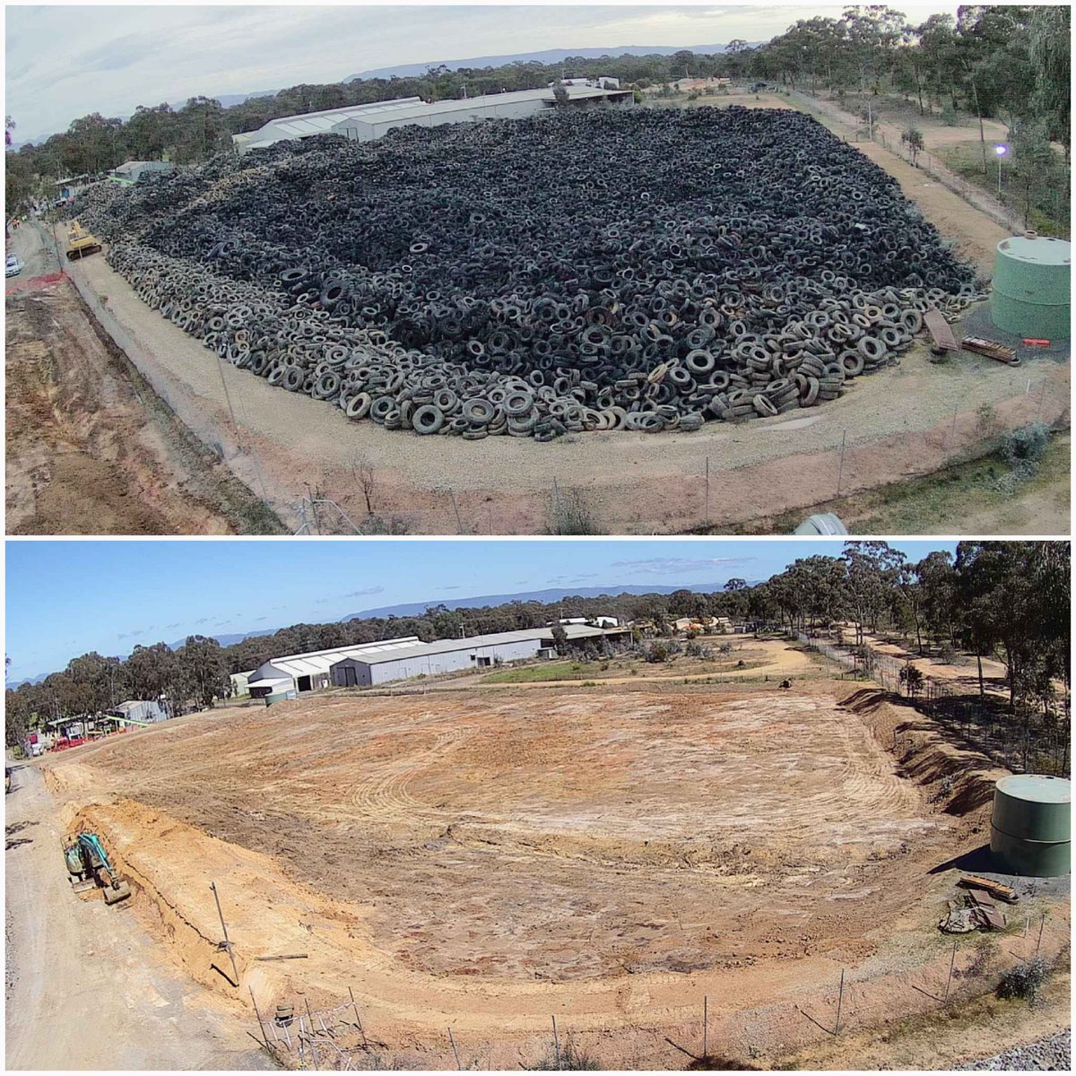 Thanks to <a href="/ngshire/">Northern Grampians Shire Council</a> &amp; all public &amp; private sector partners for great team effort w @EPA_Victoria &amp; #Stawell community. Job is done! #tyres.