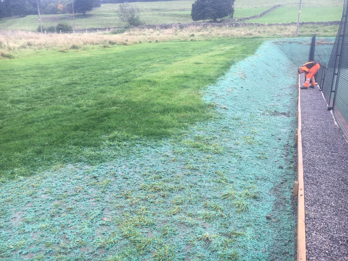 OBLhydroseeding's tweet photo. Paul's making sure the site is left perfect after his first @AquaLawnUK installation around this new tennis court. https://t.co/4kTIhstU6g