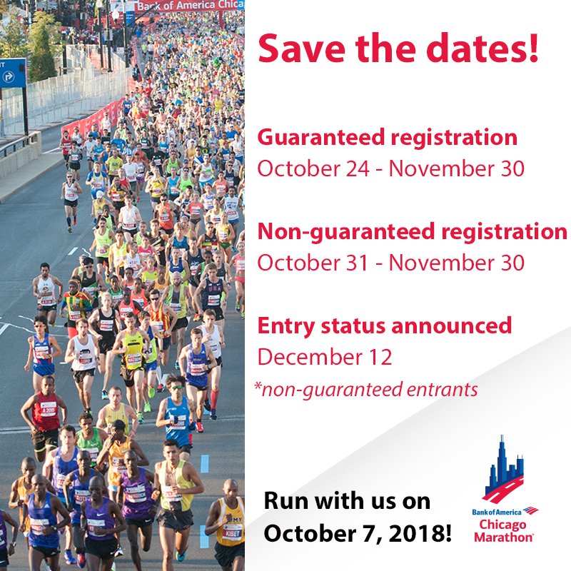 ChiMarathon's tweet image. ICYMI: Registration for the 2018 #ChicagoMarathon opens this month! Learn more here: chicagomarathon.com/participant-in…