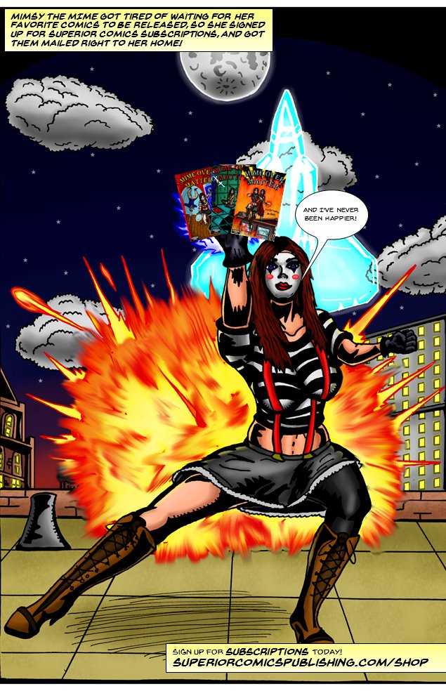 _superiorcomics's tweet photo. We now offer subscriptions for our series Mime Over Matter. FREE SHIPPING in U.S. #comcis #comicbooks #indiecomics https://t.co/UO2HmwjV6V https://t.co/sBgToMJ9oz