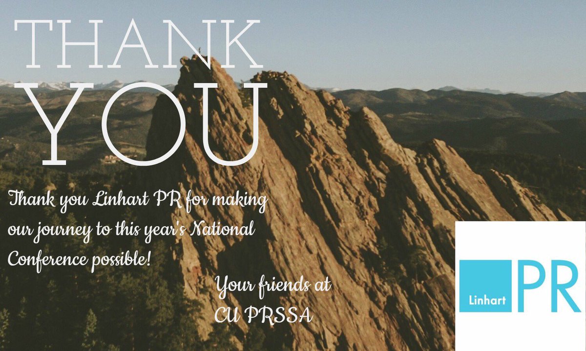 boulderPRSSA's tweet photo. A very special thank you to @LinhartPR for allowing our chapter to attend #PRSAANC https://t.co/Q0lsEh1uWV