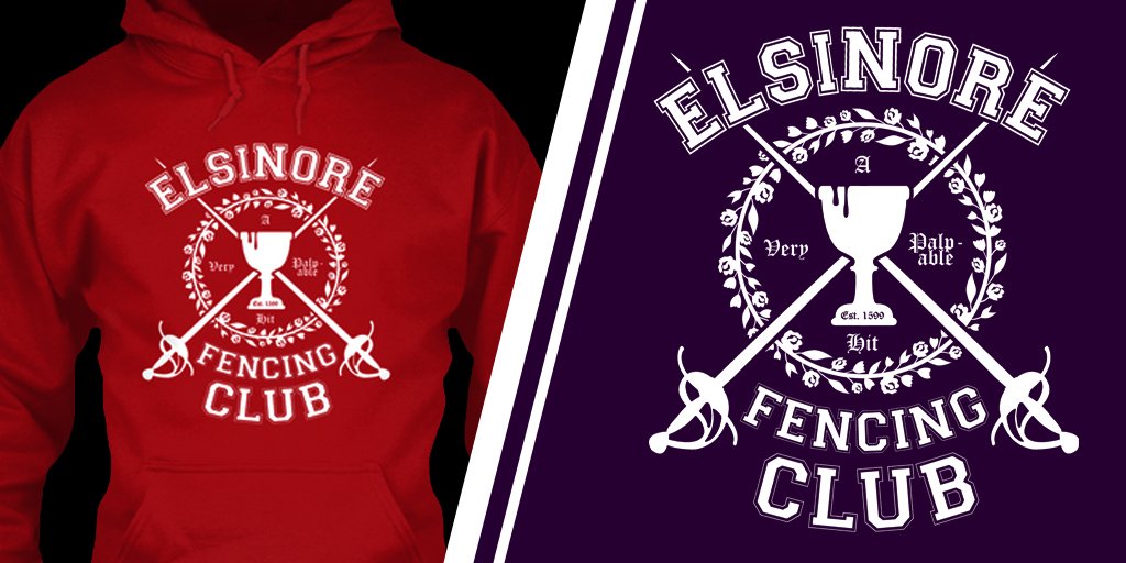 MerchHare's tweet image. ELSINORE FENCING CLUB - Celebrate #Shakespeare's #Hamlet and #fencing with a single shirt! Get it at: teespring.com/elsinore-fenci…
