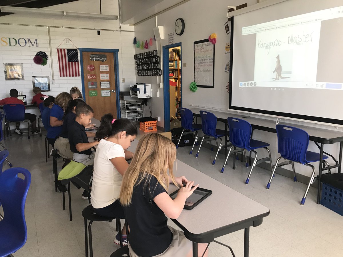 Kabmyers's tweet photo. 3rd grade @SLMEnterprise Rock βοΈβs use @nearpod to invent new compound words using #googlesafesearch & the other #drawit features. https://t.co/V8GB1poYBR