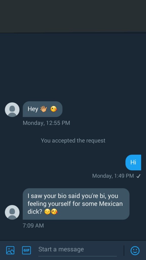 MegaWow19's tweet photo. PSA READ!!!

If your gonna dm me then please don't pull shit like this it's degrading and disrespect yes I know I am a slut but just don't https://t.co/xlaPEqJPiq